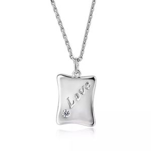 24 HRS SALE ONLY Love Necklace White Gold 14K Gold Necklace Sterling Silver